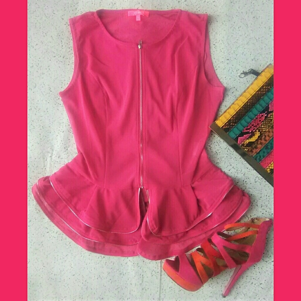 Peplum Mesh Top NWT